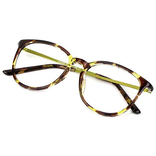 VisionGlobal Blue Light Blocking Glasses for Women/Men, Anti Eyestrain, Computer Reading, TV Glasses, Stylish Square Frame, Anti Glare (Tortoise, 2.75 Magnification)