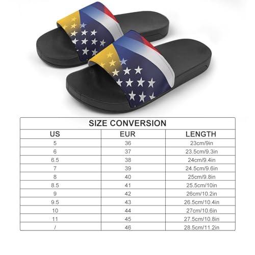 Flag of Colombia And U.S. FLAG House Sandals Non-Slip Bathroom Slippers Beach Summer Shoes for Men Women2