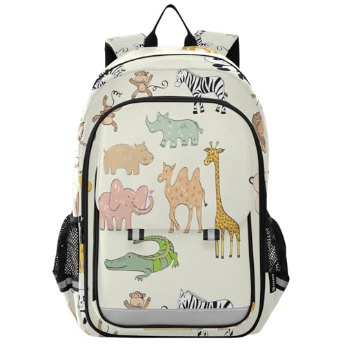Sac à dos pour ordinateur portable enfants motif animaux sauvages décontracté A2185