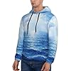 Xcyswbz Blue Ocean Sea Mens Hoodie Pullover,Hooded Sweatshirt,Long Sleeve Hoody Drawstring Casual Tops With Pockets #2