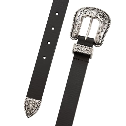 Image of Lucky Brand Women's Western Leather Belt | Classic | Fashion | Vintage | Buffalo Leather | Western-Inspired