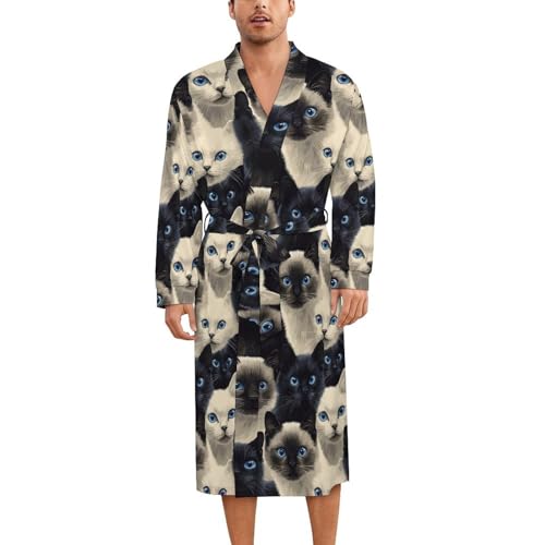 Kimono léger en soie : tenue d'intérieur imprimé chat pour vos week-ends cocooning
