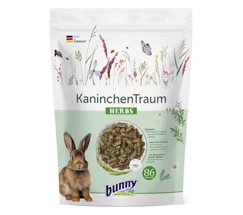 Bunny KaninchenTraum Hierbas | 600 g | Alimento Completo para Conejos Enanos a Partir del 6º Mes de Vida | 63 Plantas y Hierbas Diferentes de praderas no tratadas | Mezcla de 3 Fibras