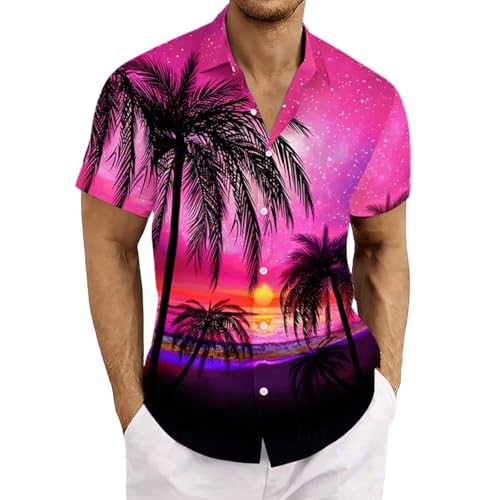 Camisa de Verano para Hombre con Estampado Divertido y Diseño Moderno de Manga Corta y Cuello con BotonesEstilo Refinado sin Esfuerzo Aparente