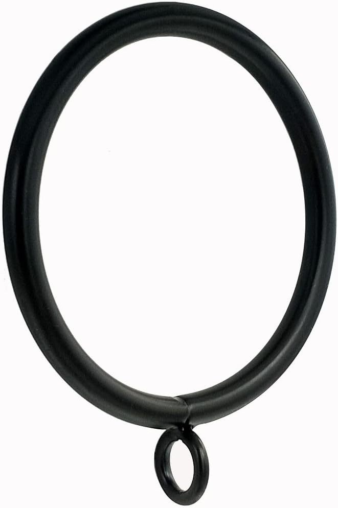 Curtain Ring Metal 42-Pcs 2.0 inch Inner Diameter with Eyelets fit up 1.5 inch Rod (Black,42)