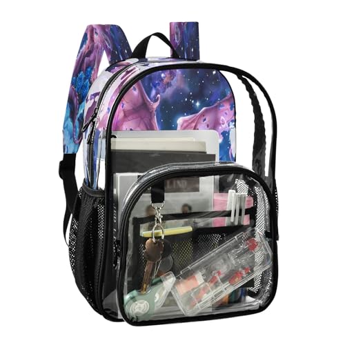 Cute Dragon Sugar Skull Clear Backpack Heavy Duty See Through Transparent PVC BookBag for Kids Boy Girl School Work2