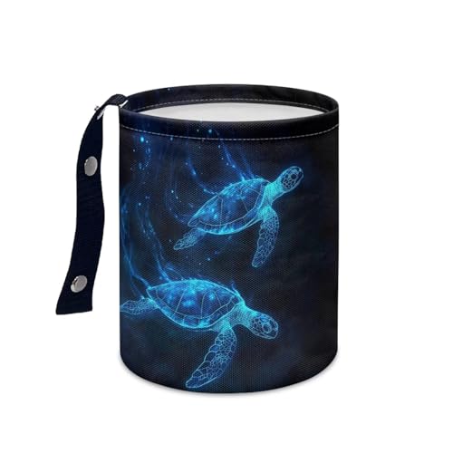 Image of Sea Turtle Print Car Trash Can, Cute Car Trash Bag, Hanging Organizer and Storage Bag, Universal Fit for Front Seat, Back Seat, Floor, Headrest