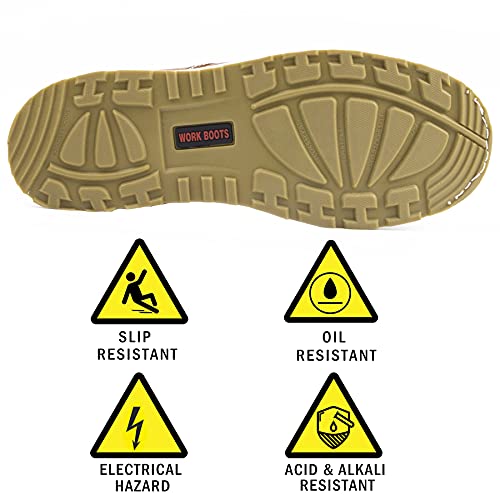 Image of Mens Work Boots Composite Toe Soft Toe Waterproof Slip Resistant Puncture-proof Moc Toe Construction Work Boots
