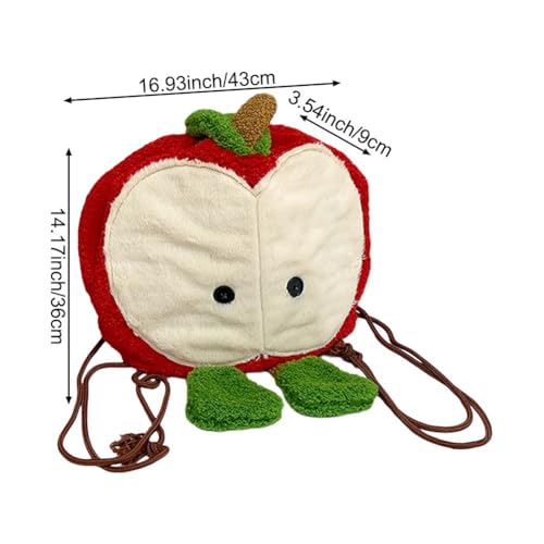 Mochila de felpa suave con forma de manzana que ofrece comodidad y un diseño divertido 8