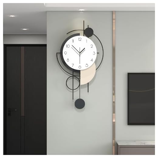 Large Wall Clock for Living Room Decor 30 Inch Modern Decorative Wood Wall Clock Battery Operated Non Ticking for Bedroom Office Kitchen Big Pendulum Silent Clock Wall Decor for Home Indoor
