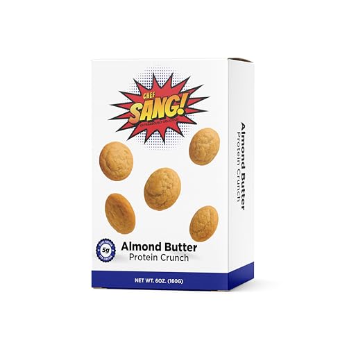 Chef Sang Almond Butter Protein Cookies | Zero Artificial Flavors | Sweet Protein Dessert | 5g Protein | Non-GMO | Crunchy & Flavorful | 6oz (Pack of 1)
