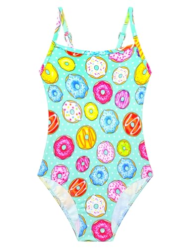 Gnainach Girls Swimsuits Size 7-8 Multicolor Doughnut Bathing Suits with Adjustable Straps...