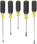 Klein Tools 85805 Screwdriver Set, Made in USA, Multi-Purpose Precision Machined Tips, (3) Phillips, (2) Slotted, Cushion-Grip Handle, 5-Piece