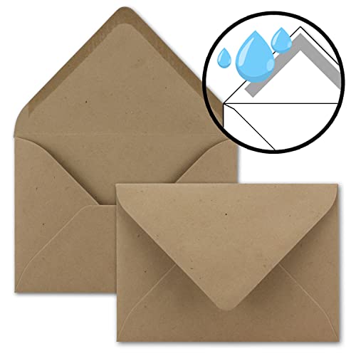 Kraft paper envelopes, Brown, 25 pieces, DIN B6 format 125 x 185 mm, 120 grams per m² - Image 2