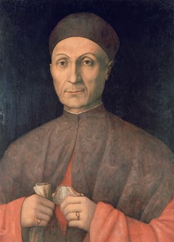 Pintura mural en lienzo SERENDIPITP Retrato de un erudito de 60x90cm para salón