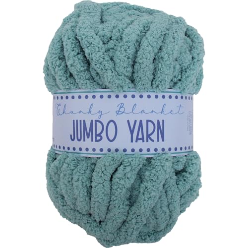 Image of ThreadArt Chunky Chenille Yarn for Hand Knitting, Jumbo, Light Teal | Soft jumbo chenille yarn for hand knit and crochet. Make blankets, plushies & crochet projects. DIY quick projects.
