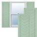 Ekena Millwork TFP001CV15X080SG True Fit PVC Single Panel Chevron Modern Style Fixed Mount Shutters, (Per Pair-Hardware Not Included), 15"W x 80"H, Seaglass