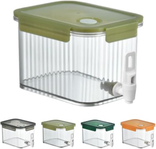 AOBOPO 2.5L/3.5L 可選 透明プラスチック冷水筒|蛇口付き 横置き冷蔵対応 麦茶・フルーツティー用 家庭・アウトドア・お店用 漏れ防止