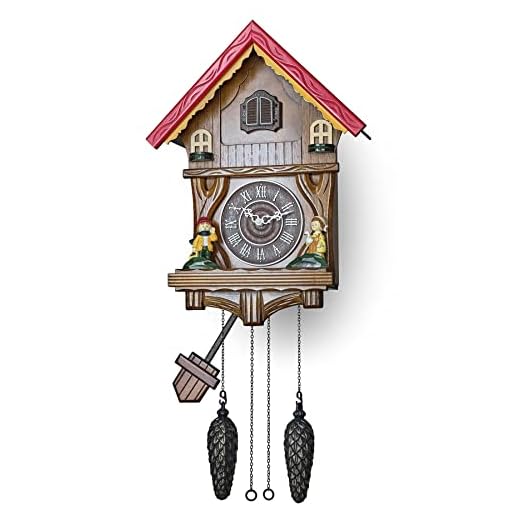 TIMEGEAR Cuckoo Clock with Night Mode and Quartz Movement in Traditional German Style