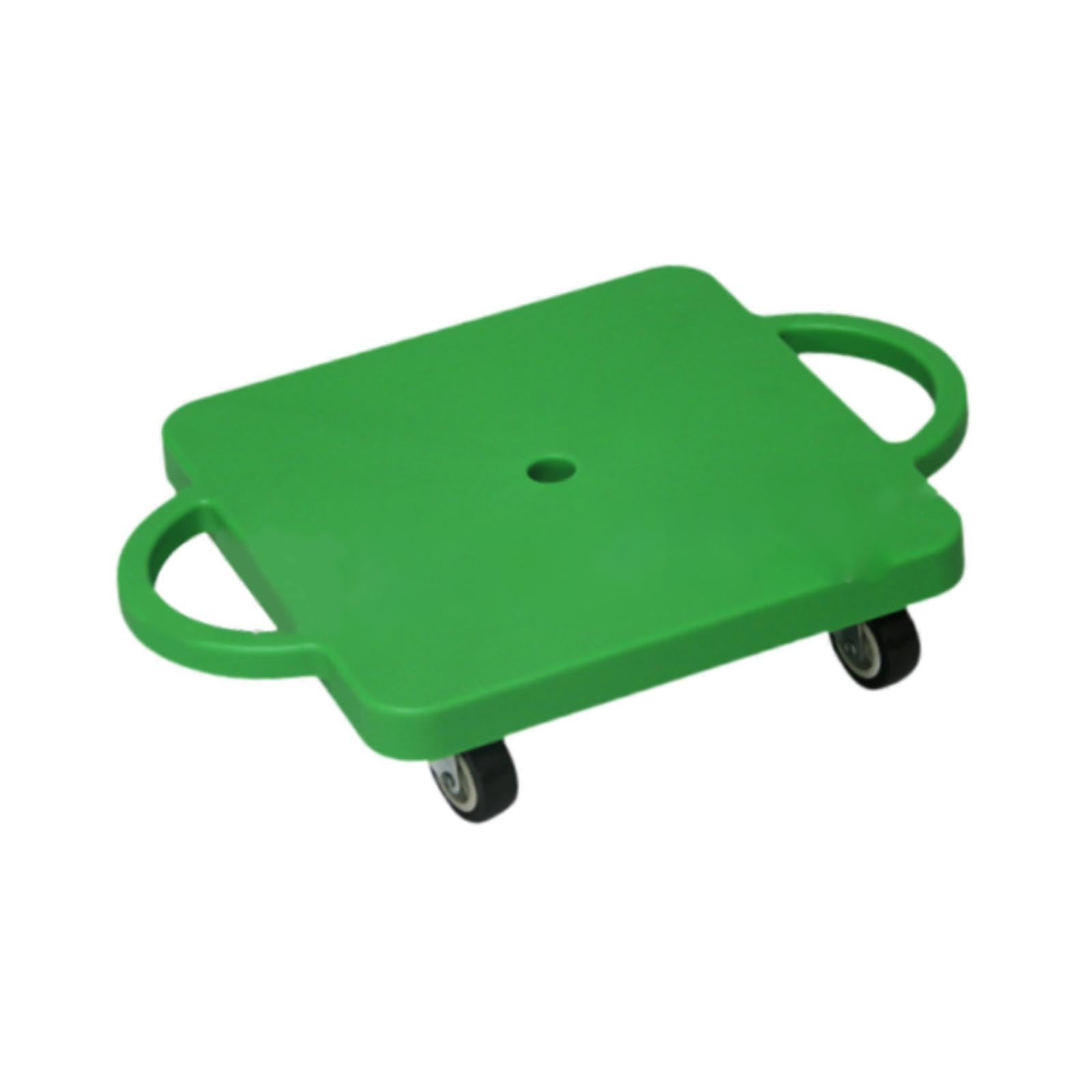QSTDGVPW Scooter Board with Handles for Kids with Casters Square Physical Education Sitting Scooter for Home Gym Backyard Playground, Green