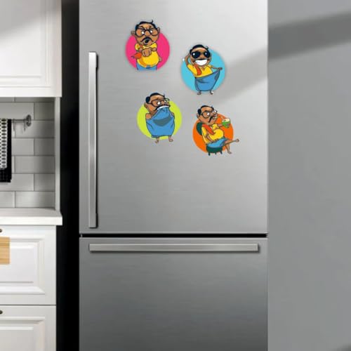 Image of Zesta Wooden Fridge Magnets Set | Refrigerator Decor Magnets for Kitchen | India Souvenir Fridge Magnet Collection | Wooden Magnet for Fridge Door Decoration (Anna)