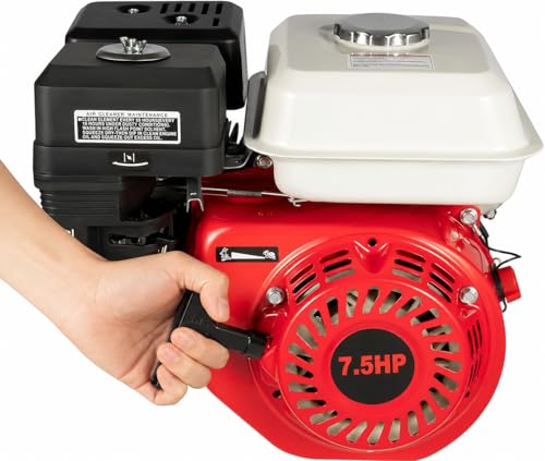 Moteur Thermique 4 Temps 7,5 CV 212cc, Moteur Essence Monocylindre 3000W 3600 tr/min, Arbre 20 mm, Démarrage par Lanceur, Refroidissement par Air, Moteur de...