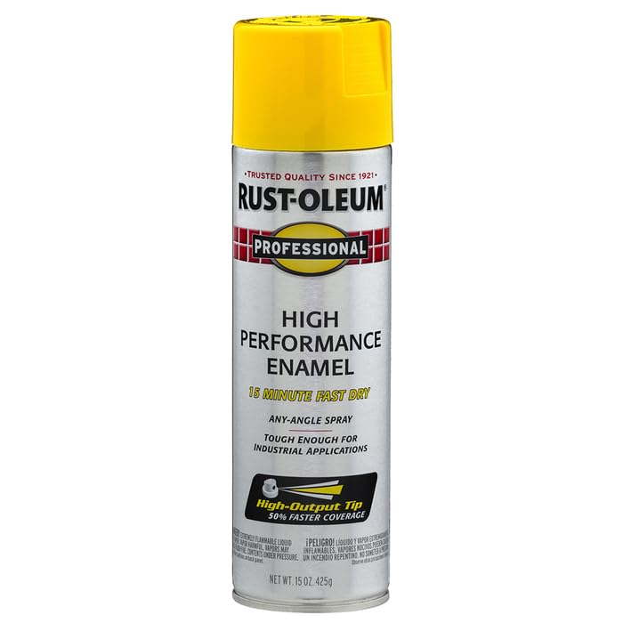 Image of Rust-Oleum 7543838-6PK Professional High Performance Enamel Spray Paint, 15 Oz, Gloss Safety Yellow, 6 Pack
