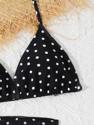 Image of SEGT Girl's 3 Piece Striped Bikini Swimwear Cute Swimsuits Bathing Suit High Waisted with Cover Up Beach Skirt