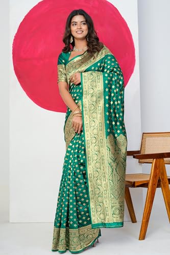 Image of Subham Saree for Woman Silk Cotton Kanjivaram | Soft Easy to Drape Daily Wear Sari with Blouse Fabric