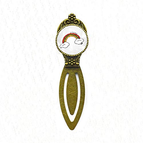 Marque-page rétro avec illustration arc-en-ciel à offrir aux lecteurs