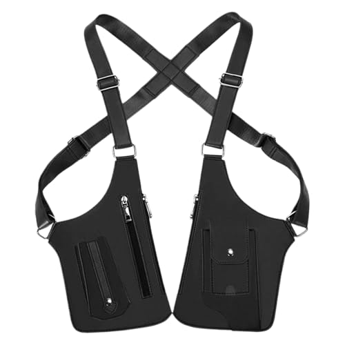 Opdestn Sac Bandoulière pour Hommes - Imperméable Anti-vol Deux Bretelles Sacoche - Bandoulière Double Sous Le Bras Avec Poches Multiples Anti-Vol Imperméable,Pour Papa Petit Ami Femme Clé De Voiture