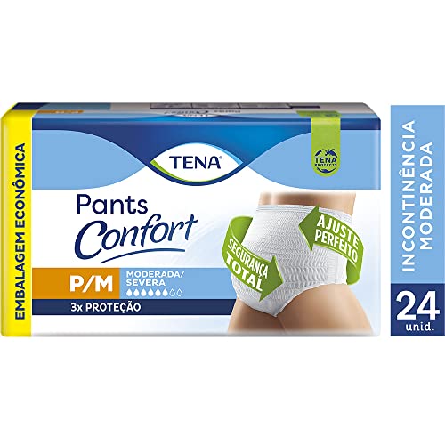 Tena Pants Confort, Roupa Íntima para Incontinência Urinária, P/M - 24 unidades