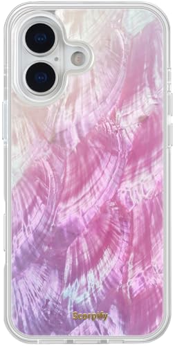 Coque iPhone 16 MagSafe antichoc en nacre rose anti-rayures fille