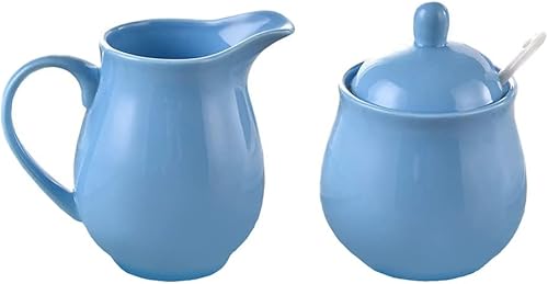 Miniatura 19 de Colorido jarra de leche de cerámica azucarera, juego de servir café, jarra de crema y juego de azucarero