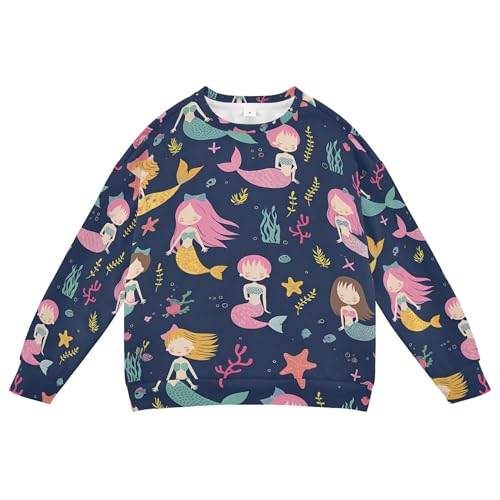 JUNZAN Purple Underwater World Kids Girls Sweatshirt Hoodie Crewneck Kids Pullover Hoodie Party 4T