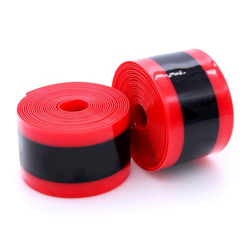 TETEWEVER 2 Piezas Forro de Neumático de Bicicleta, Banda Antipinchazos Bicicleta, Compatible con 12' 16' 18' 20' 24' 26' 27,5' 29', Cinta Protectora Antipinchazos, Rosso