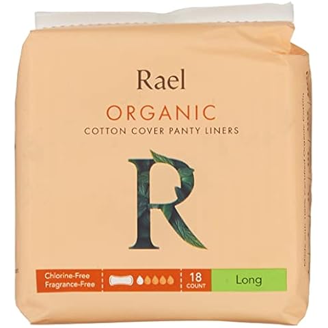 Rael, Organic Cotton Cover Panty Liners, Long, 18 Count Cover