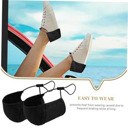 2Pcs Shoe Heel Cover Protector Wear Resistant Brake Throttle Shoe Black Easy to Use Compatible with Flats and Wedges Prevents Wear From Driving4