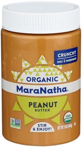 MaraNatha Organic Crunchy Peanut Butter, 16 Ounce Jar