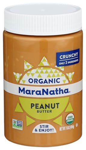 MaraNatha Organic Crunchy Peanut Butter, 16 Ounce Jar