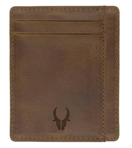 Image of WildHorn Leather Card Holder for Men & Women (Tan Hunter)