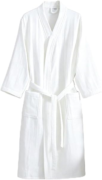 Cotton Robe Unisex Lightweight Breathable Soft Bathrobe Kimono Bathrobe Womens Summer Home Dress