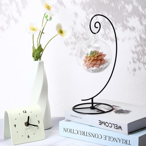 LEIFIDE 12 Pcs Christmas Ornament Display Stand 11 Inch Christmas Black Metal Stand for Hanging Glass Globe Terrariums, Witch Ball Festivals Wedding Ornament and Home Office Party Decor - Thumbnail 4
