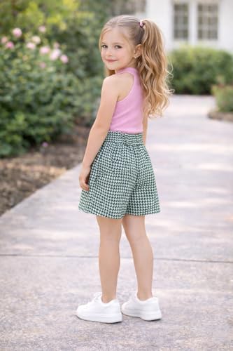 Image of Girl's Solid Cotton Blend Style Top and Shorts Set