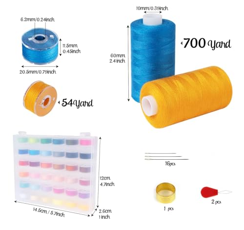 Fil à coudre polyester multicolore 640m pour canette de machine Janome et Singer - 3