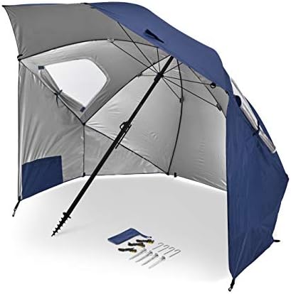 Sport-Brella Premiere XL UPF 50+ Umbrella Shelter for Sun and Rain Protection (9-Foot, Blue)