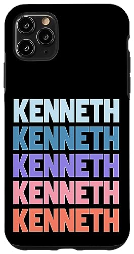 Funny Modern Repetitive Text Design First Name Kenneth Carcasa para iPhone 11 Pro Max