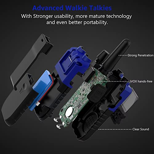 3 Walkie Talkies For Adults Long Range Rechargeable Walkie-Talkies - Long Distance 2 Way Radios Walkie Talkies 3 Pack Walkie Talkies With Earpiece And Mic Set Usb Charger Lanyard Noaa Weather Alert #TOP6