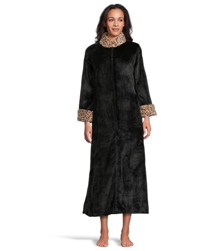 Robe de chambre zippée N Natori en peluche lynx confort femme