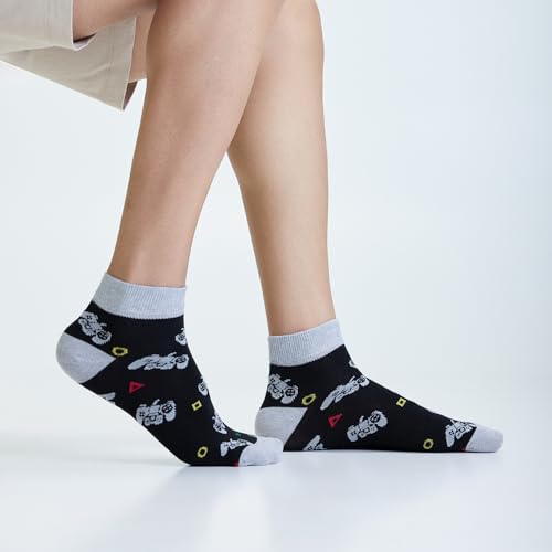 Image of Mint & Oak Men Ankle Socks, Printed Funky Socks, Cotton Unisex Ankle Length Sock, Odour Free Socks - Pack of 1